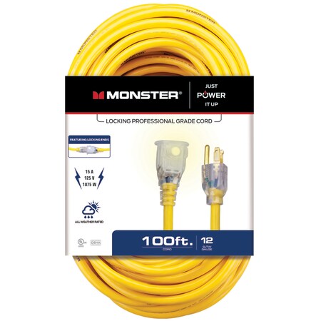 Monster Extnsion Cord100'12/3Ylw 1505